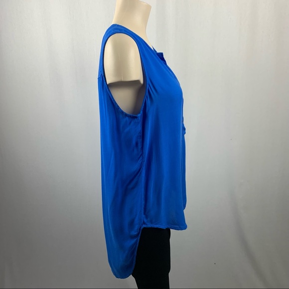 Bella Dahl Sleeveless High/Low In Blue S - Picture 3 of 6
